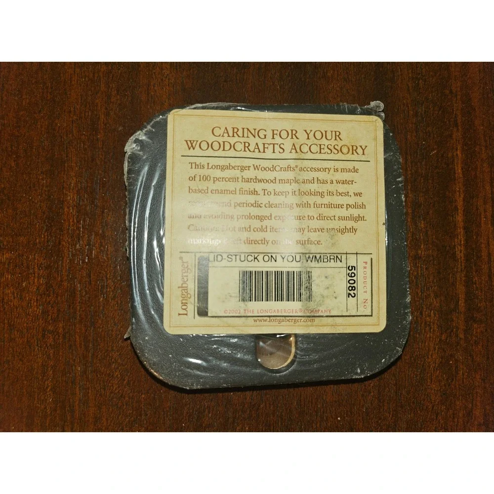 Longaberger Stuck on you Basket post it note woodcrafts lid Warm Brown new